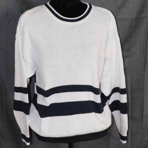 White and Navy Sweater